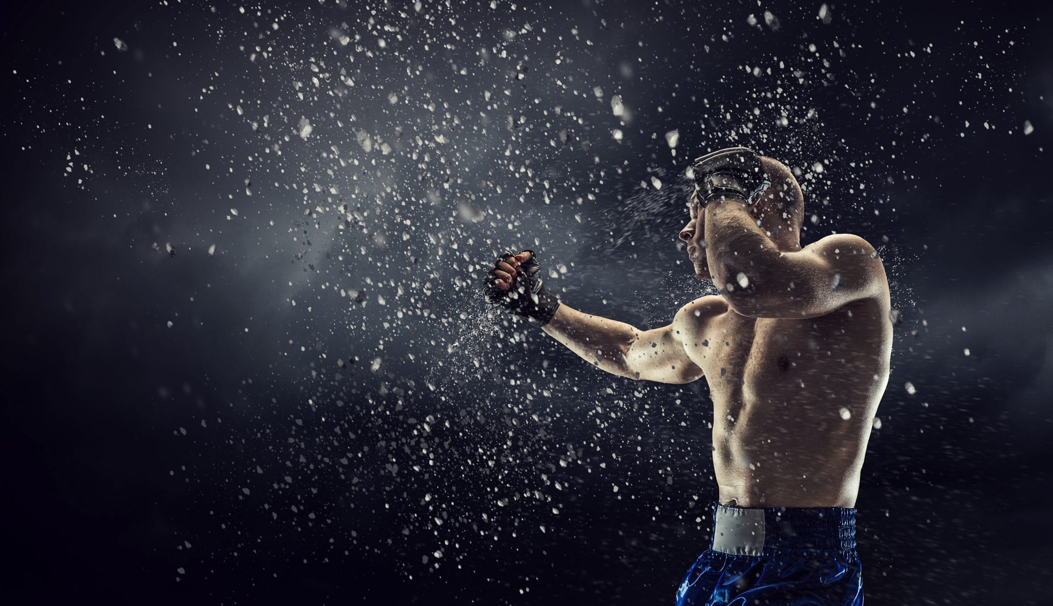 Boxer in boxing class